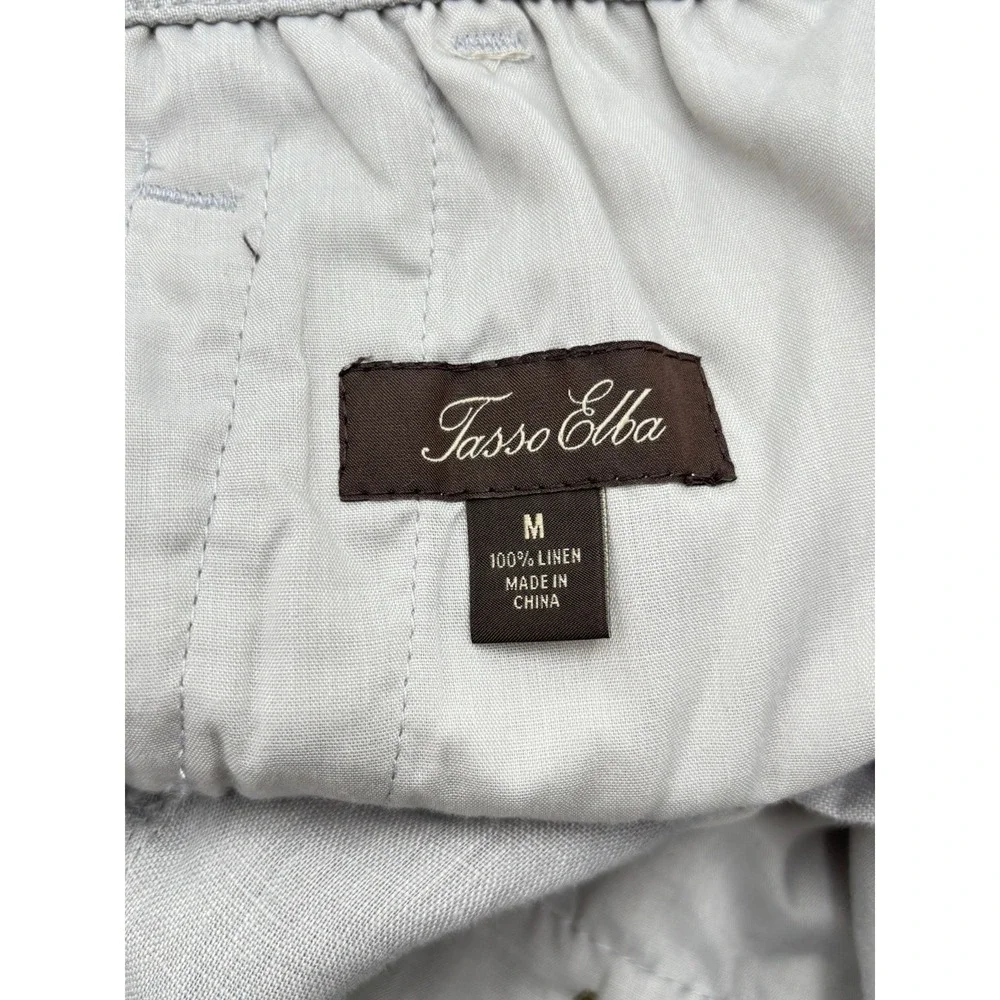 Tasso Elba Men's M Gray 100% Linen Pants 30